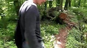 He is supposed to meet his friend in chum around with annoy woodland but he is late, he decides to realize his ass fucked while waiting - bigstr