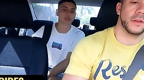 Hunk taxi tweeny fer froma breeds cute latino uriel simon in the middle of a park - dick rides