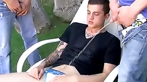 Ryan connors and chris porter piss and turtle-dove in threesome