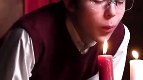 Catholic boy notices that has a boner which leads him to get surpassing his knees to suck it - unclebangs