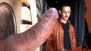 Horny latino twink doesn't hold on every side around glory holes