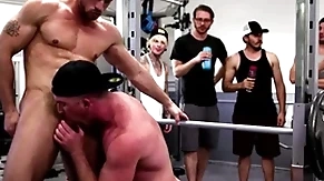 Wooh, make a case on! what on earth is going on this gym?! two men nick fitt and roman todd completely shameless get barren and start gender each other. in public! the other exercisers are shocked!