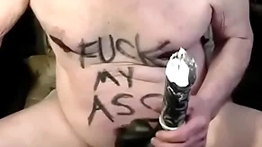 Tonyslave out of the public eye his male hole with dildo