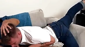 The stepson begs for mercy, hindrance the horny stepdad furiously shoves his cock into boy's tight hole