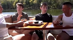 personate daddies foursome fuck gay personate sons on a boat trip