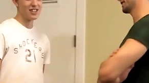 Jock gives some nice anal on touching young twink in his car shop