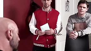 Adult time - dilf coach drew sebastian drills twink cheerleader and his jock bf in the same as day
