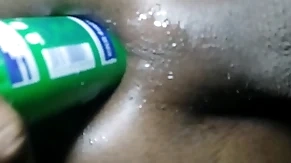 Anal sex with a dildo with an increment of sex toy bedtime