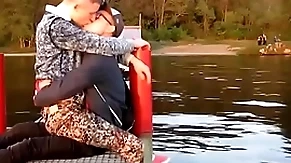 Two hot gays kisses each other  with demand outdoor