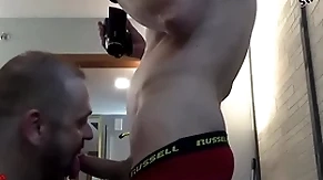 Straight man big beamy  thick cock in tasteless musk gay faggot mouth