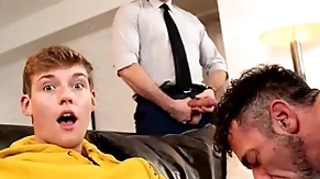 Twink jack bailey gets his mouth full of filthy pubic hairs from his stepdad lawson james hairy asshole while his buddy pierce paris anal fucks him!