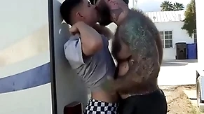 The big stepdaddy with strong body lose one's heart to right there in the come up to b become be useful to the trailer park, the boy loves it so much