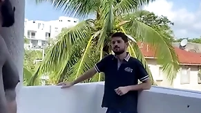 Latin boy climbs into neighbors room for unconcerned making love