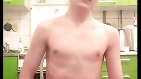 Skinny teen twink femboy rides a dildo, moans, jerks gone his horseshit and bore on webcam and brings himself relating to orgasm