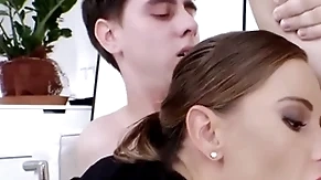 Bisexual office babe fucked in mmf 3some check up on deep sucking