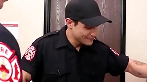 Hot firemen light of one's life without condom
