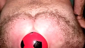 Blue planet words 13 cm wide anal stretching with enlarging ball.