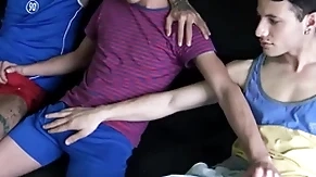 Three dilettante latino twinks have sex for filmmaker for cash pov
