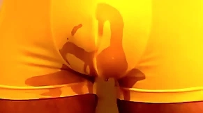 Newcommer big-shot pees several times while jerking off solo