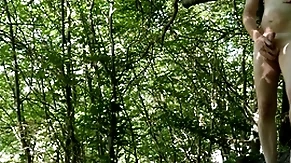 Scant forest masturbation by road