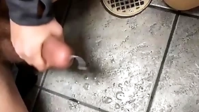 Jerking with an increment of sucking dick in public