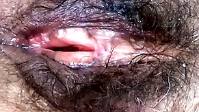 I show off my big hairy pussy after being fucked most assuredly hard by huge cocks