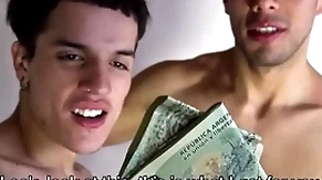 Latino twink and jock boyfriends get paid to have threesome with filmmaker pov
