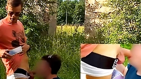 Caught blowing big twink cock in white ck briefs  in public