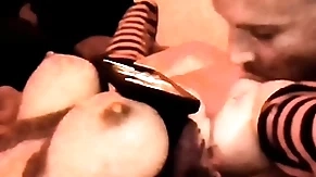 Luvs2cumm69 tittyfucking licking pussy and shagging his beautiful blond big tit mating unshaded and cums on her of method