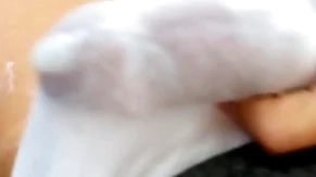 I jerk off and cum all round my white underthings on