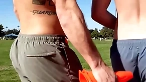 (brysen) rips (rowan) tight asshole while standing or sitting until he splatters his cum on an obstacle drawer - sean cody
