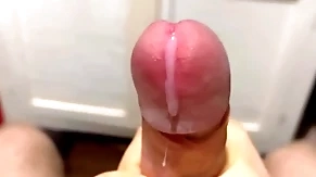 Cumming in close-up with a massive portion be beneficial to cum in slow motion / big uncut veiny cock / pissing